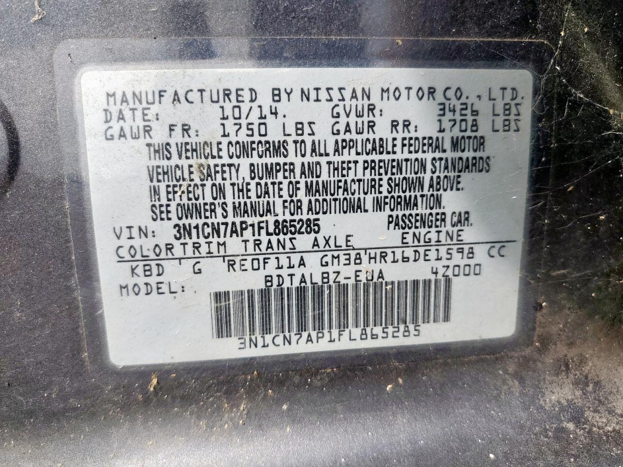 Nissan Versa S Image 12