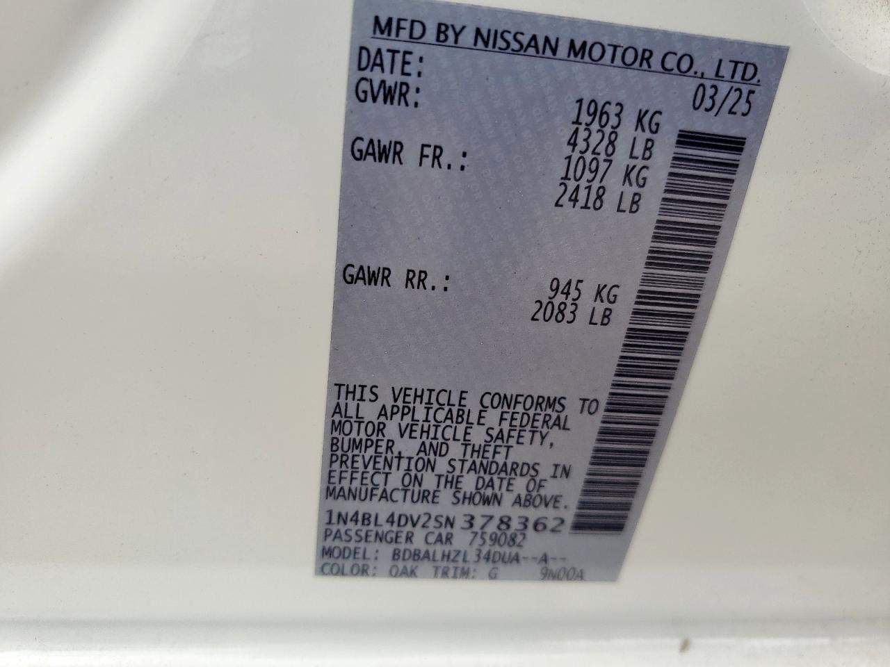 Nissan Altima Sv Image 10